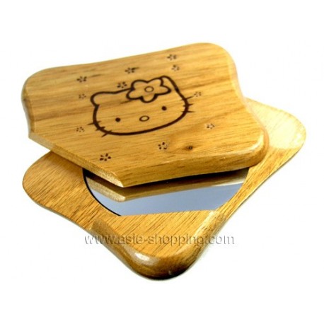 Miroir en bois Hello Kitty