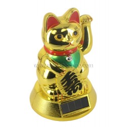 Chat porte-bonheur Maneki Neko solaire 12cm