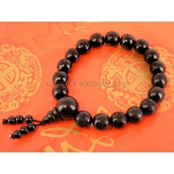 Bracelet bouddhiste en bois noir