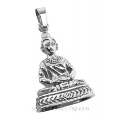 Pendentif Bouddha méditant en acier inox