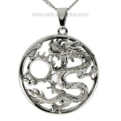 Pendentif dragon en acier