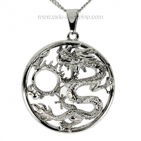 Pendentif dragon en acier