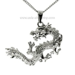 Pendentif dragon en acier