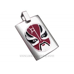 Pendentif masque chinois en acier