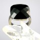 Bague en acier inox et onyx