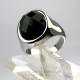 Bague en acier inox et onyx