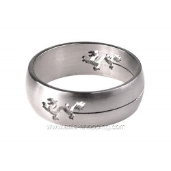 Bague dragon en acier