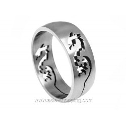 Bague dragon en acier inox