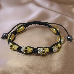 Bracelet shamballa tête de mort