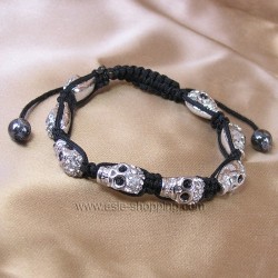 Bracelet shamballa tête de mort