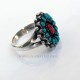 Bague Népal argent turquoise et corail