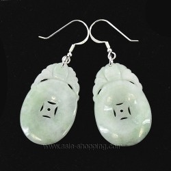 Boucles d'oreille de jade pièce