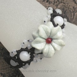 Bracelet fleur de jade