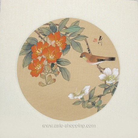 Peinture chinoise oiseaux et fleurs