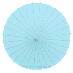 Ombrelle chinoise bleue unie