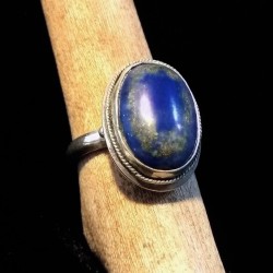 Bague Népal en argent et lapis-lazuli 